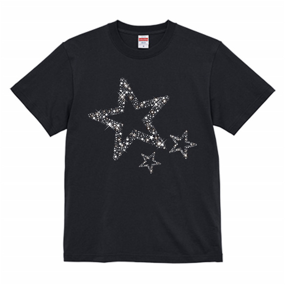 【受注制作】STAR! STAR! 星のTシャツ ブラック 《SpicaBijoux コラボ企画》