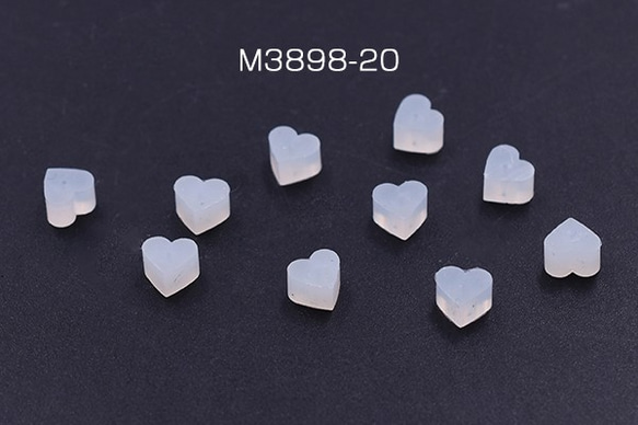 M3898-20 60個 ピアスキャッチ ハート型 5×5mm クリア 3×【20ヶ】