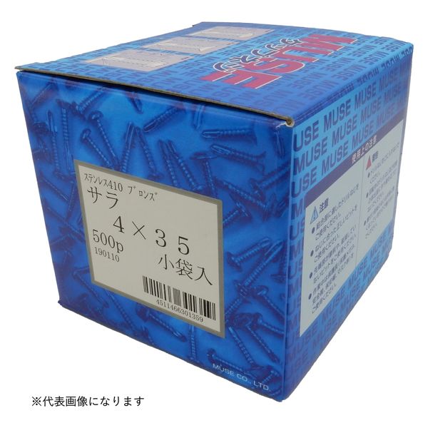 カワシマ盛工 MUSE タップネジステン ブロンズ 皿 4×40 500本入 4335712 1箱（直送品）