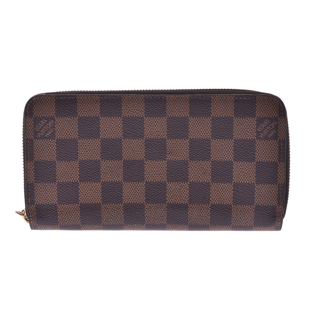 LOUIS VUITTON ルイヴィトン ダミエ ジッピーウォレット ブラウン N41661 ユニセックス ダミエキャンバス 長財布 Bランク 中古 