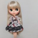 ジョリーフルール『My Little Tailor』を使ったメルヘンワンピース　ブライス　リカちゃん　アウトフィット