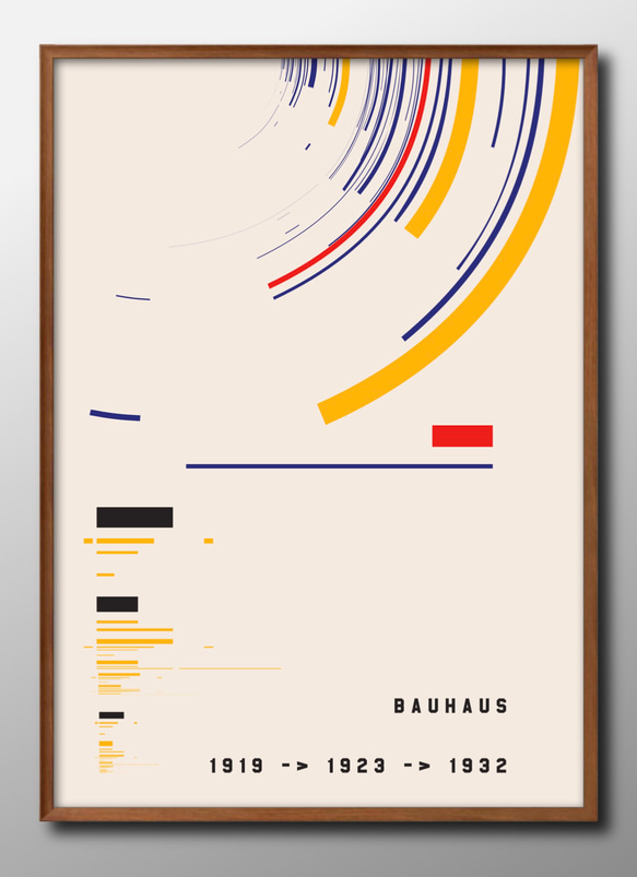 9097■アートポスター　絵画　A3サイズ『バウハウス　BAUHAUS』イラスト　デザイン　上級マット紙　北欧