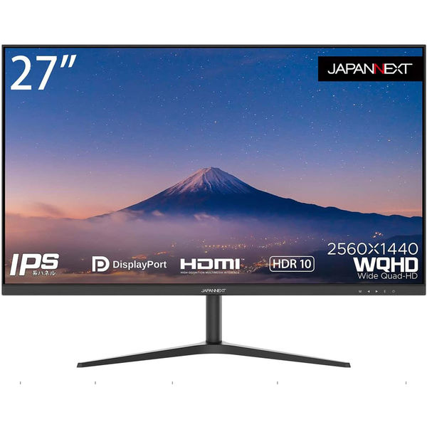 27インチ 液晶ディスプレイ(2560x1440/IPS/HDR10/HDMIx2/DP/チルト1年保証) JN-IPS27WQHDR（直送品）