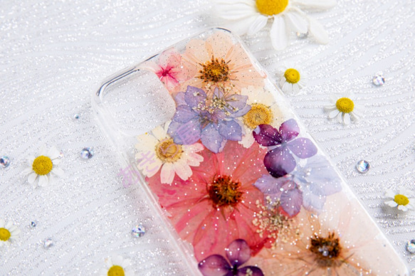 全機種対応iPhone13 Xperia Galaxy スマホケース 押し花ケース 人気 押し花 ❀ケース 花束 花物語