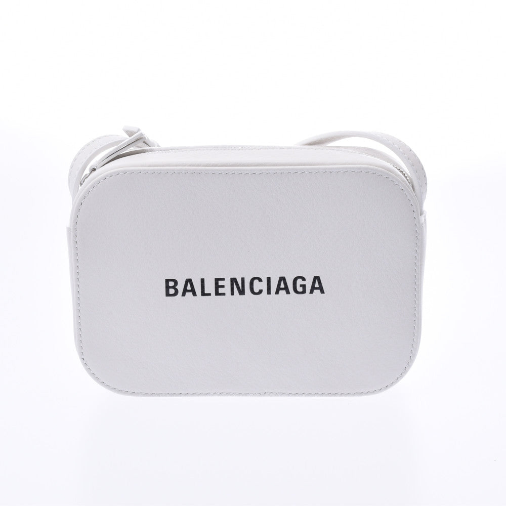 BALENCIAGA バレンシアガ エブリデイ カメラバッグ XS 白 シルバー金具 レディース レザー ショルダーバッグ 未使用 