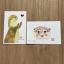 季節の絵はがき(ポストカード) 「カワウソ」2枚1セット