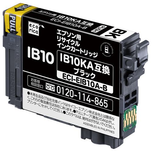 エコリカ ECI-EIB10A-B IB10KA 互換リサイクルインクカートリッジ ブラック ECIEIB10AB