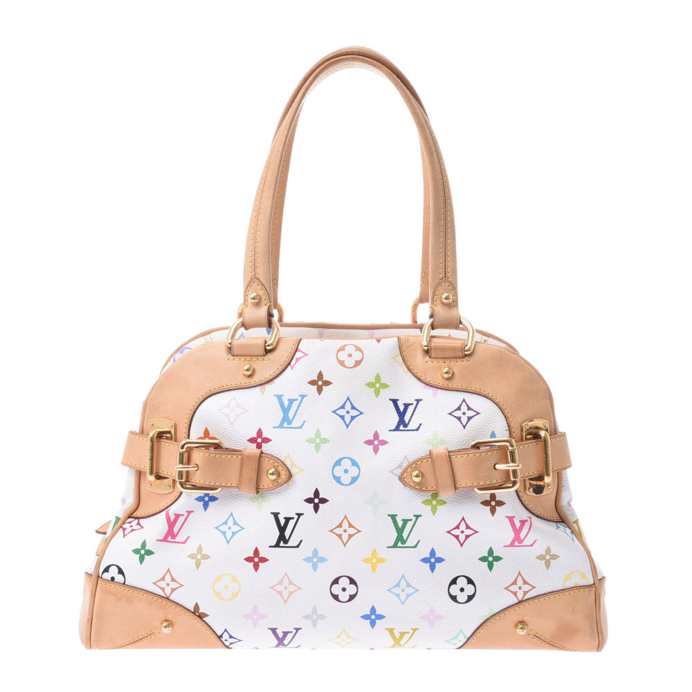 LOUIS VUITTON ルイヴィトン マルチカラー クラウディア 白 M40193 レディース モノグラムマルチカラー ハンドバッグ Bランク 中古 