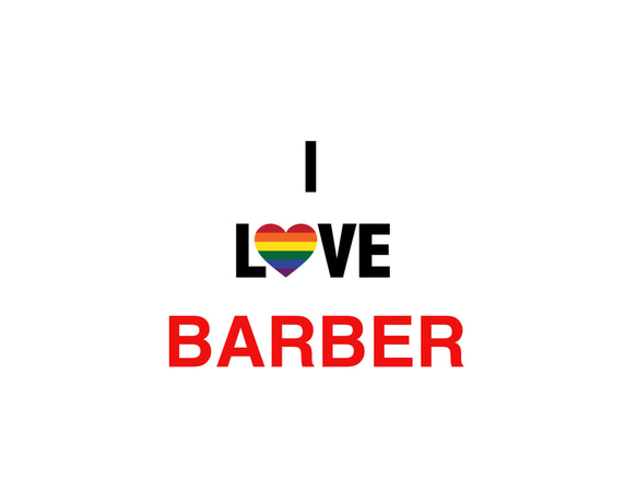 I LOVE BARBER ロゴ お洒落に飾ろう