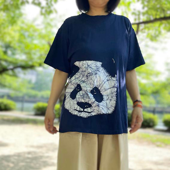 ⚫︎パンダ2_ローケツ染めTシャツ_S・M・L・XL