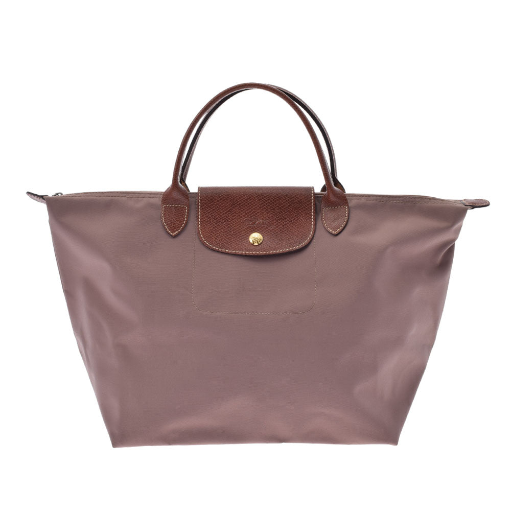 LONGCHAMP ロンシャン プリアージュ ベージュ系 ゴールド金具 レディース ナイロン レザー トートバッグ Aランク 中古 