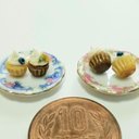 ２個セット ♡ちびくろカップケーキ(ミニチュアフード,フェイクフード,食品サンプル)