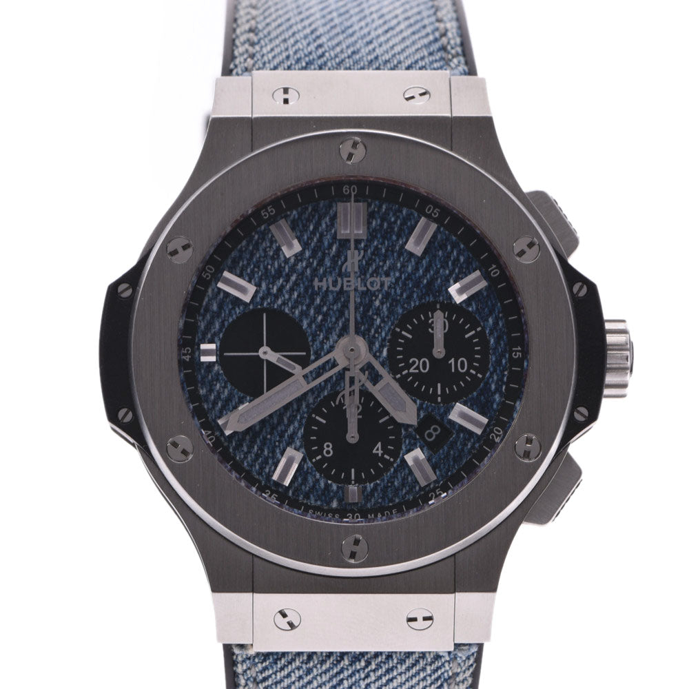 HUBLOT ウブロ ビッグバンジーンズ ブルー 301.SX.2770.NR.JEANS16 メンズ SS/ラバー/ジーンズ 腕時計 自動巻き 青/黒文字盤 Aランク 中古 