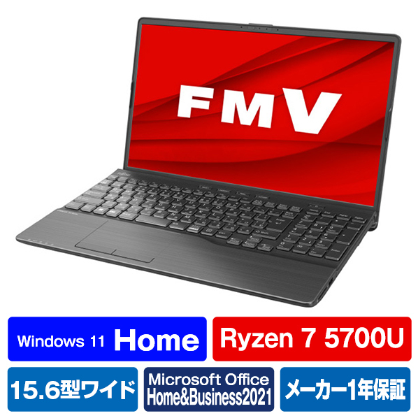 富士通 ノートパソコン LIFEBOOK AHシリーズ ブライトブラック FMVA50H3B