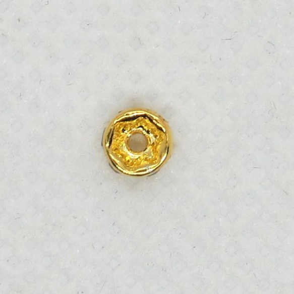 飛鳥庵 平ロンデル 金色 透明クリスタル 直径4mm