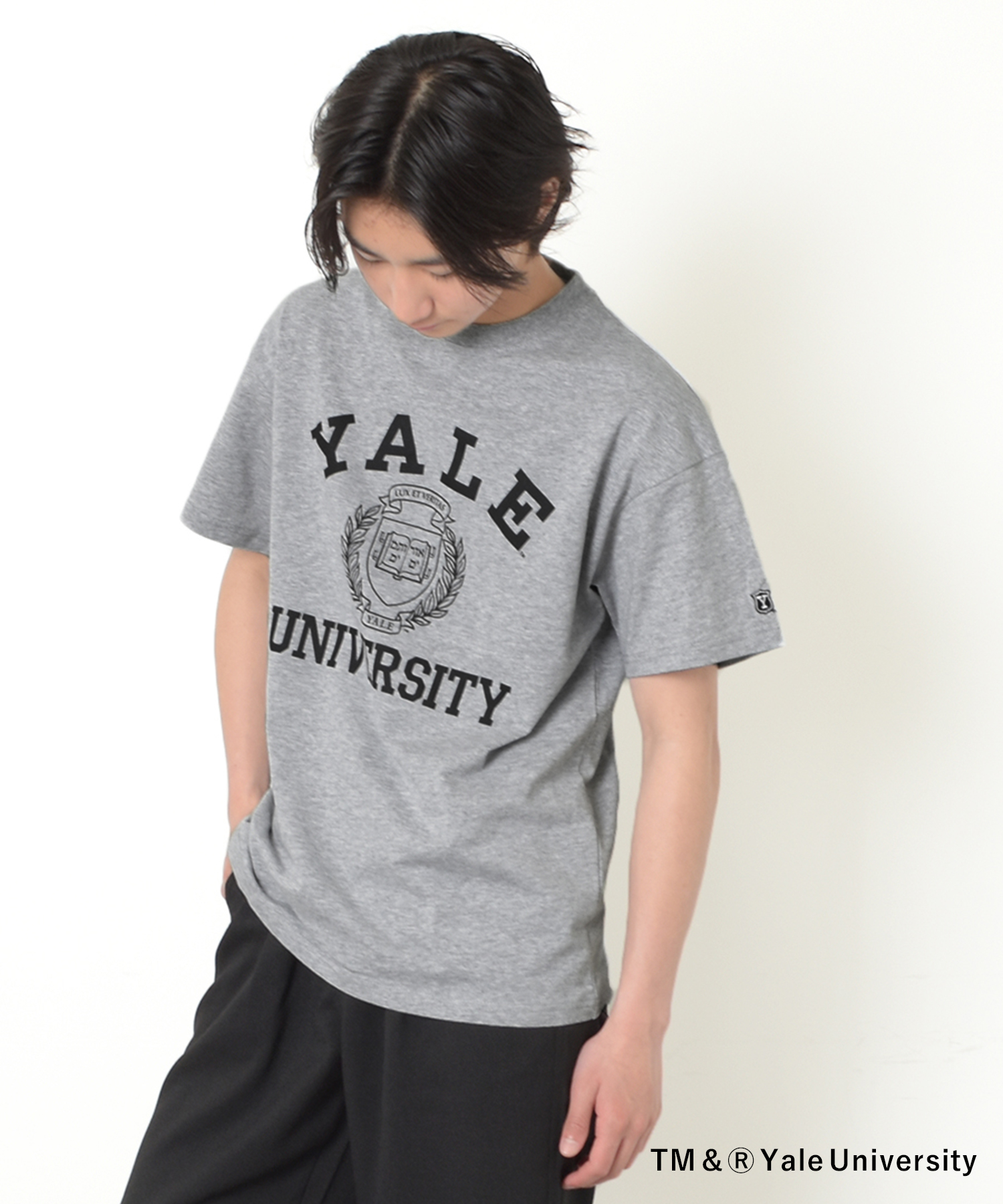 グラソス/【YALE】コットン・半袖カレッジプリントTシャツ