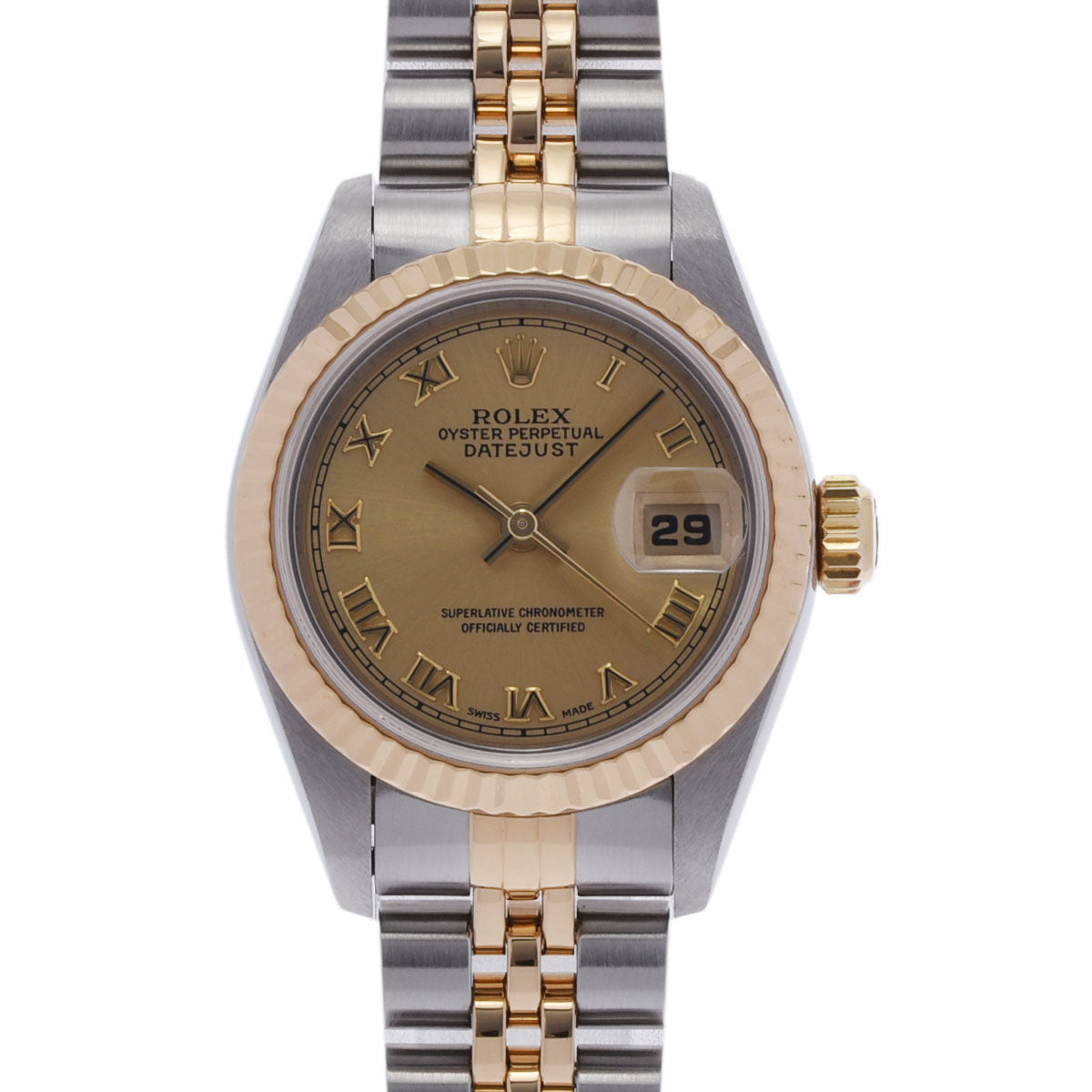 ROLEX ロレックス デイトジャスト 69173 レディース YG/SS 腕時計 自動巻き シャンパン文字盤 Aランク 中古 