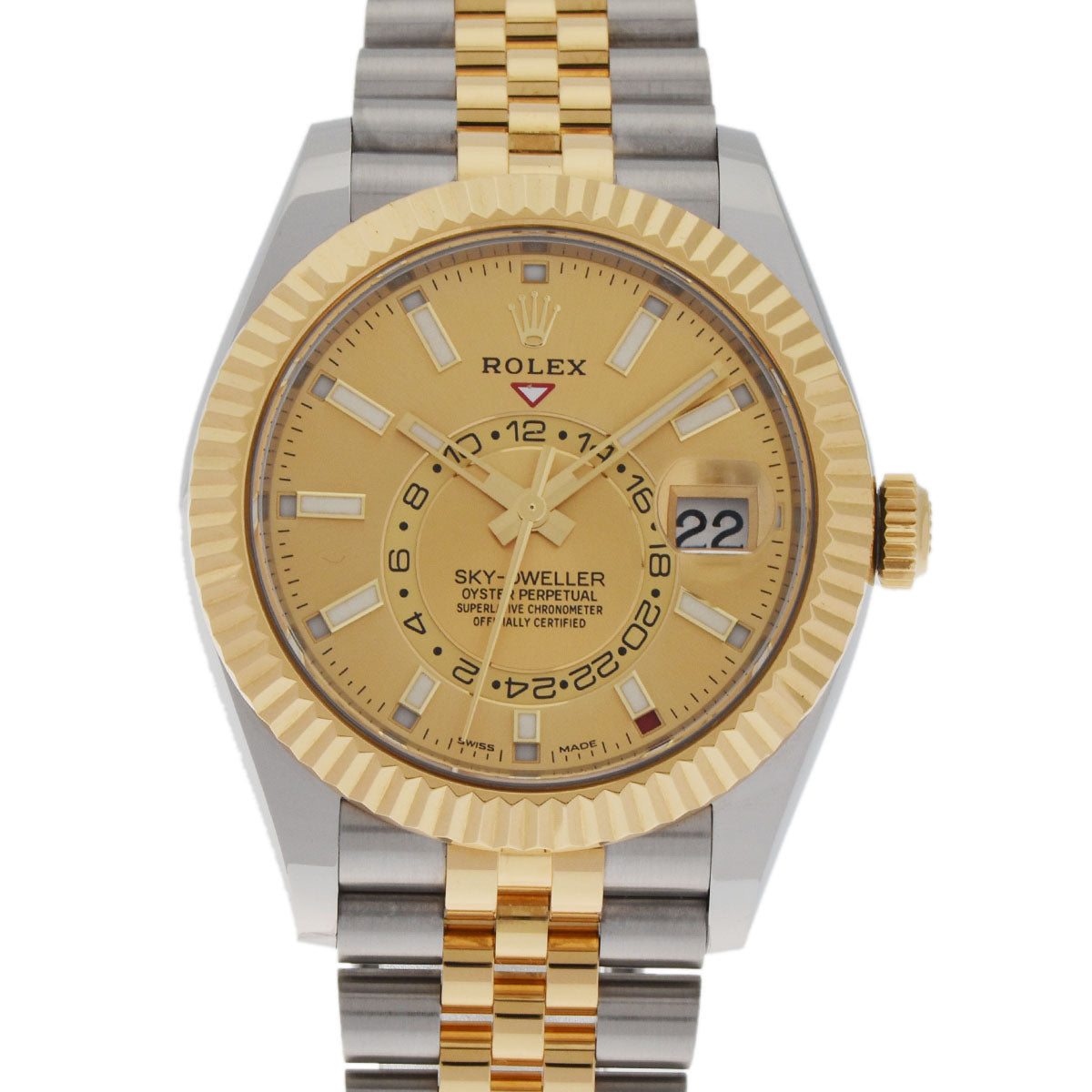 ROLEX ロレックス スカイドゥエラー 326933 メンズ SS/YG 腕時計 自動巻き ゴールド文字盤 Aランク 中古 