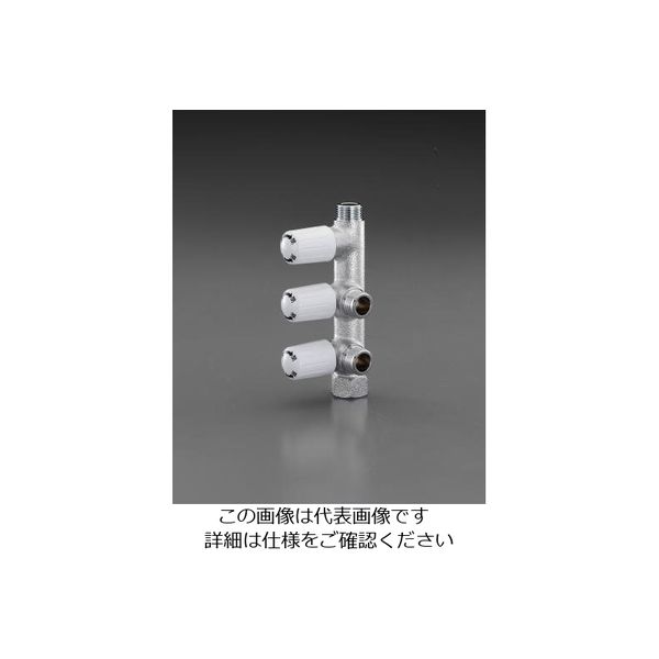 エスコ Rc1/2” 分岐止水栓(3ハンドル) EA468BN-103 1個（直送品）