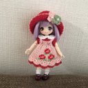 オビツ11服お花エプロン　ワンピース　帽子