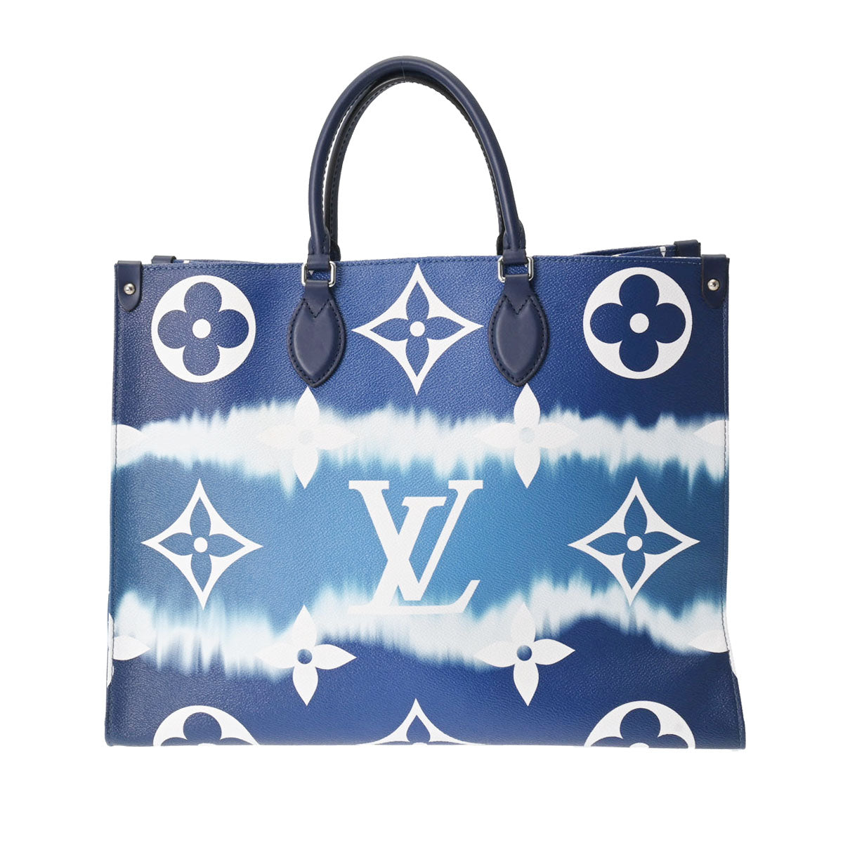 LOUIS VUITTON ルイヴィトン LVエスカル オンザゴーGM 青 M45120 レディース モノグラムキャンバス 2WAYバッグ Aランク 中古 