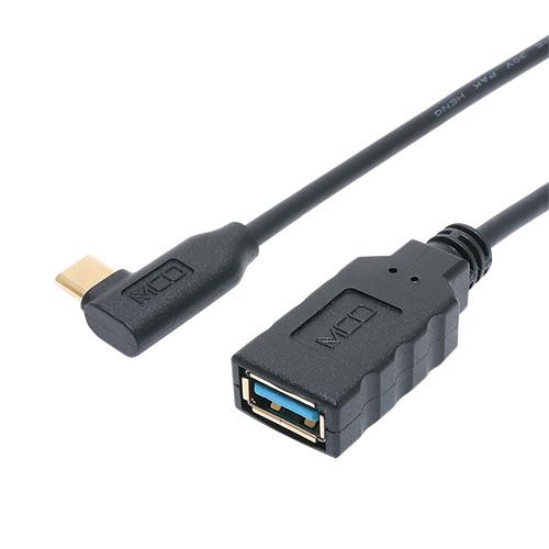 ミヨシ USA-10G2C／LL USB変換ケーブル USB A - USB Type-C オス 50cmケーブル付 L型コネクタ USA10G2C／LL