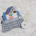 《完成品販売》レースヘアバンド＆サロペット＆お花bag3点セット ちびぬいサイズ