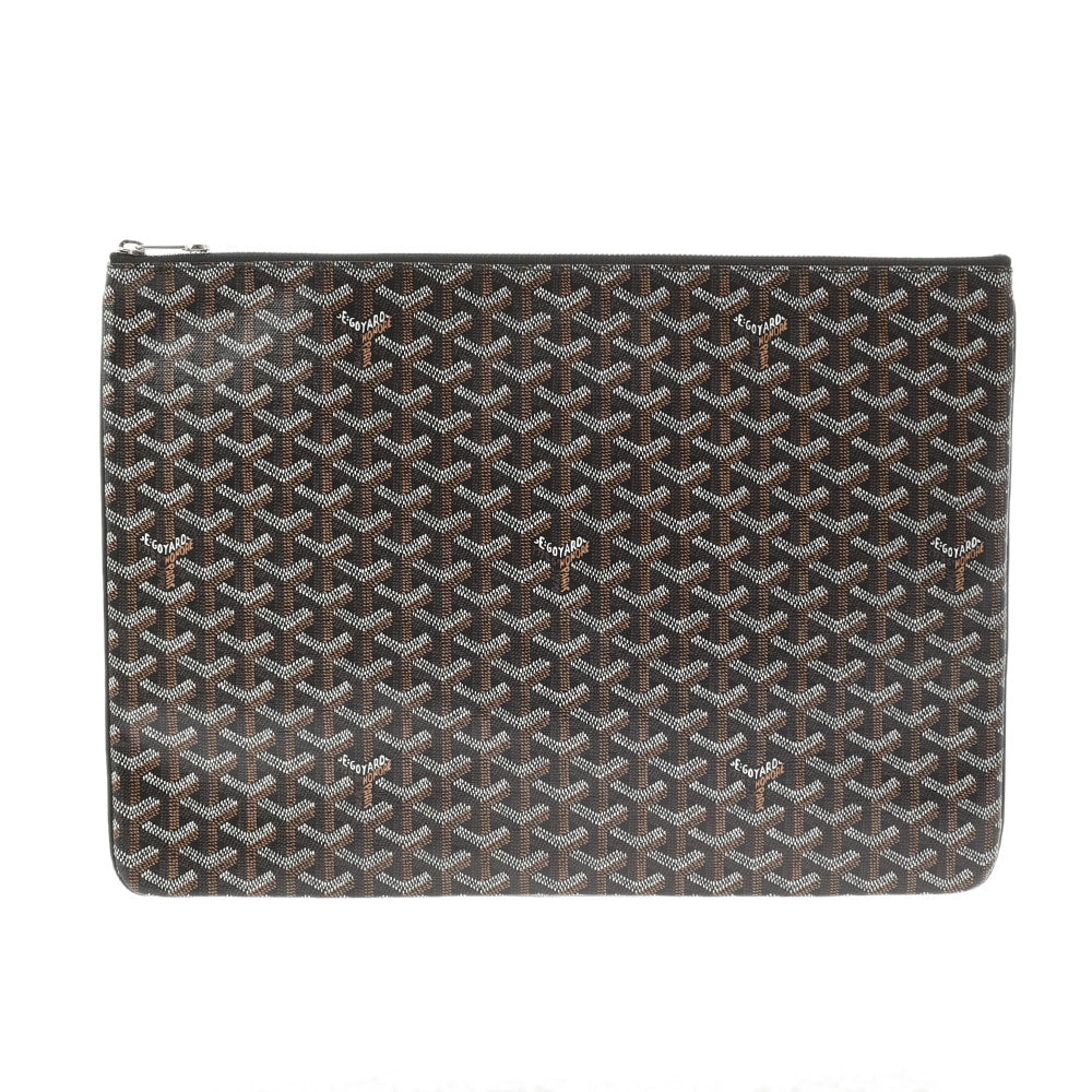 GOYARD ゴヤール セナ GM 黒 メンズ PVC クラッチバッグ Aランク 中古 