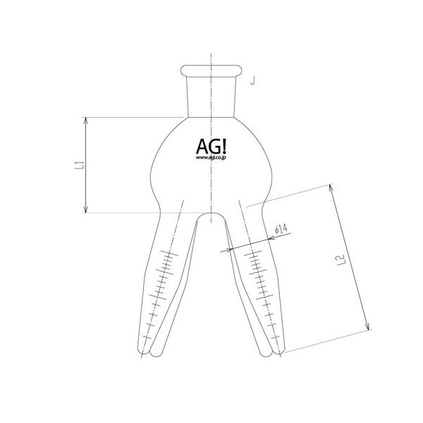 旭製作所 セミ・ミクロ 四ツ又受器 3mL×4 2760-3-1M 1個 65-1837-52（直送品）