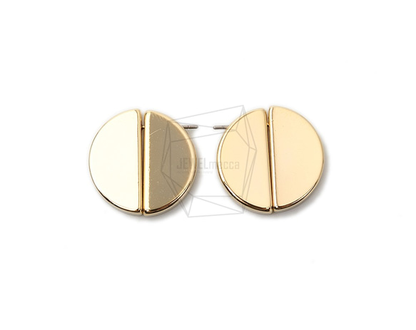 ERG-1459-G【1セット】サークルピアスセット,Circle Earring Post,Clutch SET