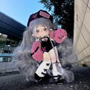 ぬいぐるみ着せ替え服/ ブラックピンクギャル 6点セット/ ぬいぐるみ用服/ 30cm/20cmぬいぐるみ服