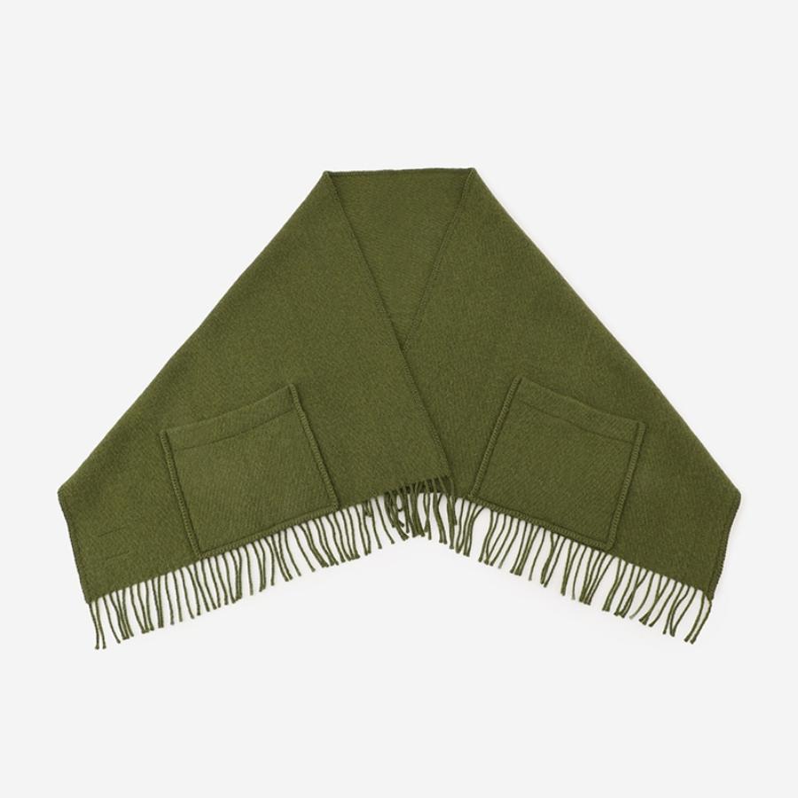 LAPUAN KANKURIT | UNI pocket shawl 60x170cm+fringes 24/olive