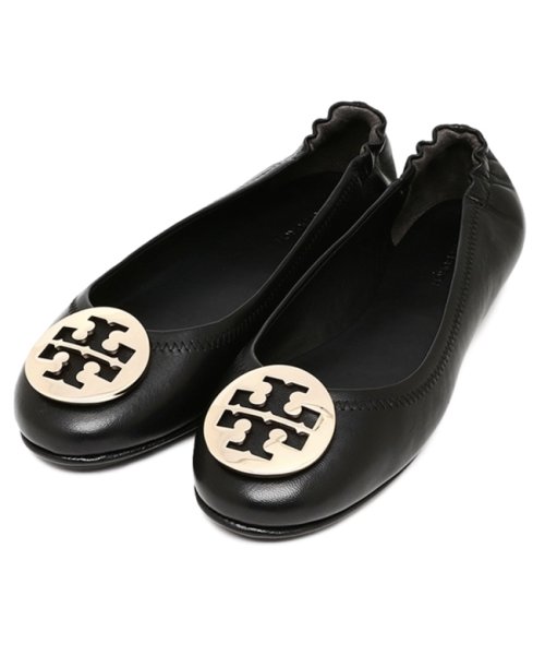 トリーバーチ バレエシューズ フラットシューズ ミニー 折りたたみ可 ブラック ゴールド レディース TORY BURCH 50393 013