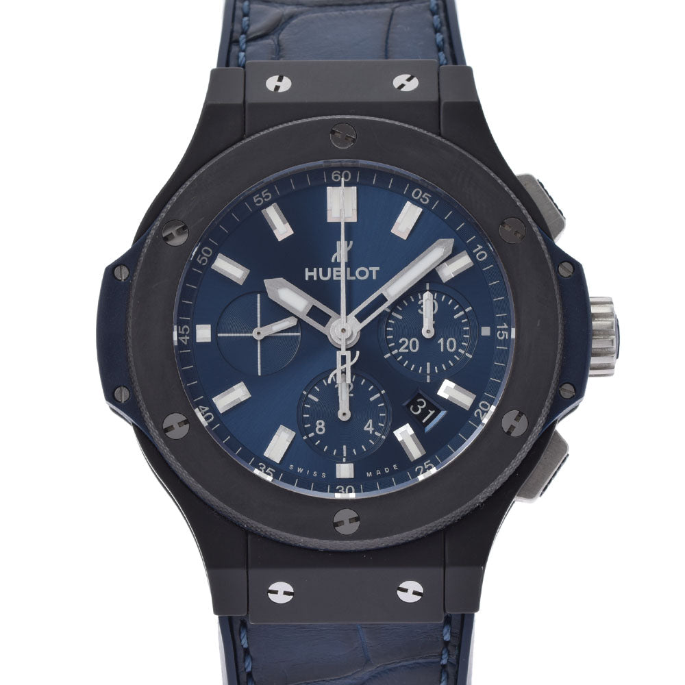 HUBLOT ウブロ ビックバン セラミックブルー 301.CI.7170.LR メンズ セラミック/ラバー 腕時計 自動巻き 青文字盤 Aランク 中古 