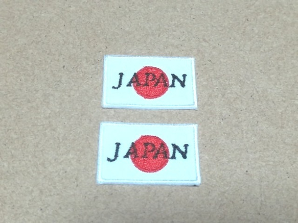 スポーツ国際競技・オリンピック/ジャパン日本国旗日の丸刺繍ワッペンSSサイズ2枚1セット白×白