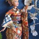 Barbies kimono&obi  005バービー振袖と帯セット