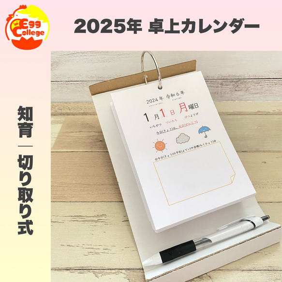 保育　2025年　令和7年　卓上カレンダー　365日間　知育教材　知育カレンダー　日めくりカレンダー　幼稚園　保育園