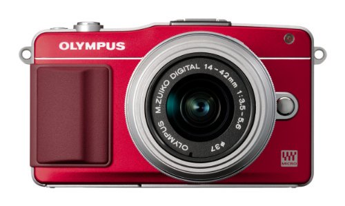 OLYMPUS ミラーレス一眼 PEN mini E-PM2 レンズキット レッド E-PM2 LKIT RED【中古品】