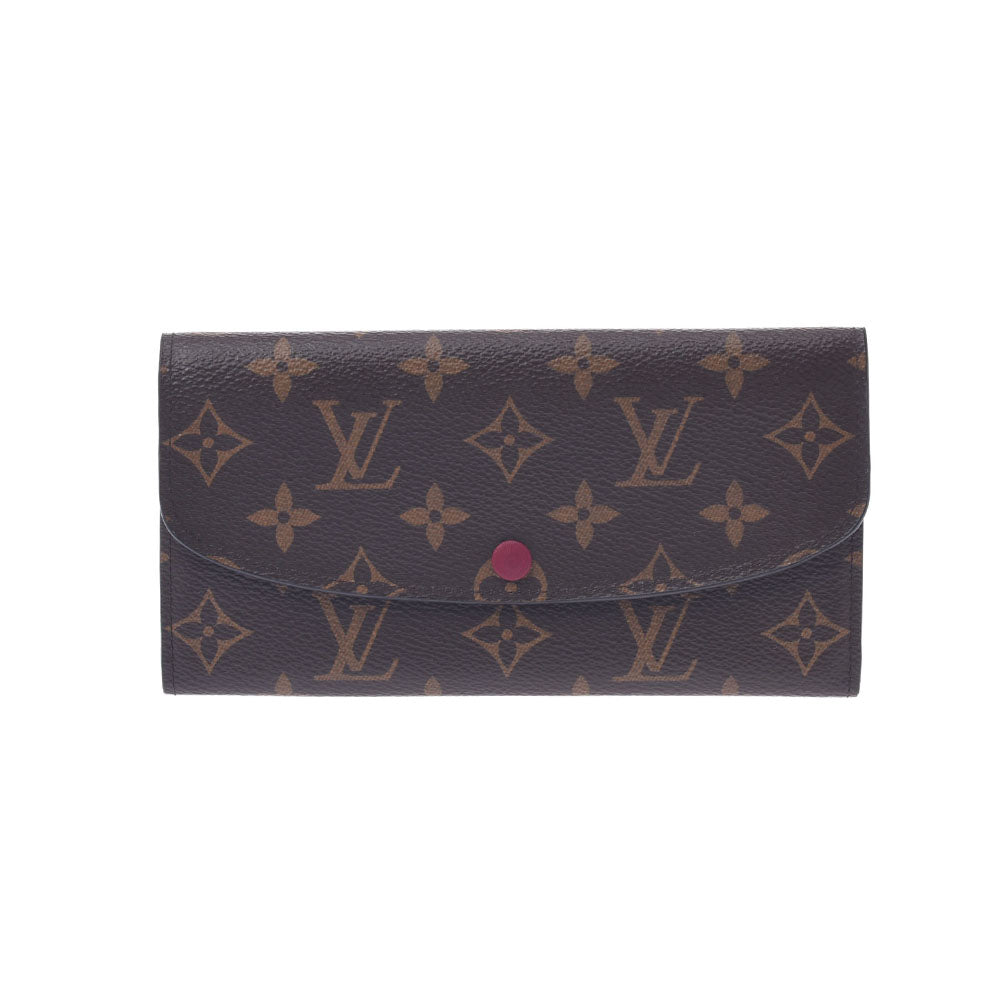 LOUIS VUITTON ルイヴィトン モノグラム ポルトフォイユ エミリー フューシャ M60697 ユニセックス モノグラムキャンバス 長財布 ABランク 中古 