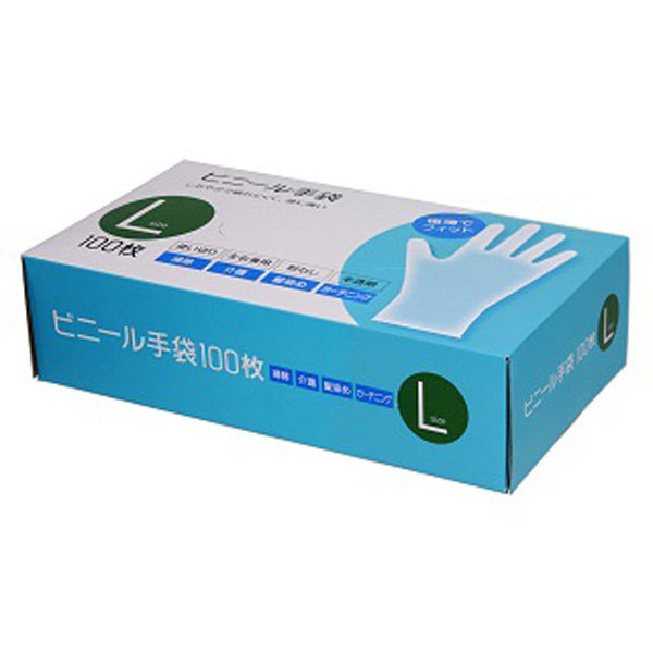 ビニール手袋 Ｌ 4904681810476 1箱（2000枚入） 大和物産（直送品）