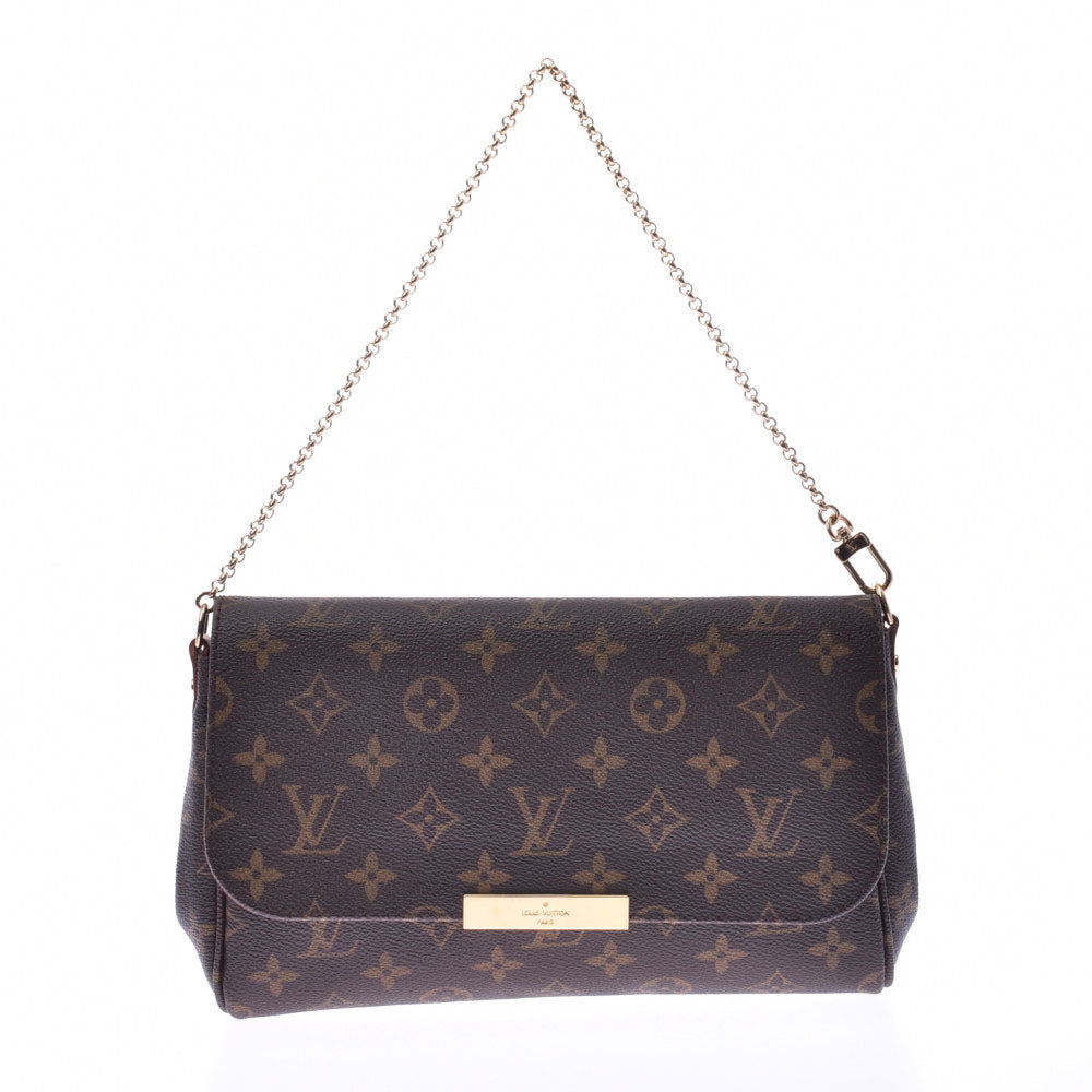 LOUIS VUITTON ルイヴィトン モノグラム フェイボリットMM 2WAYバッグ ブラウン M40718 レディース モノグラムキャンバス レザー ショルダーバッグ 新同 中古 