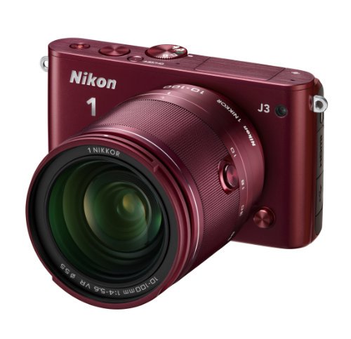 Nikon ミラーレス一眼 Nikon 1 J3 小型10倍ズームキット1 NIKKOR VR 10-100mm f/4-5.6付属 レッド【中古品】