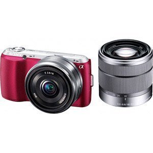 SONY ミラーレス一眼 α NEX-C3 ダブルレンズキット E 16mm F2.8+E 18-55mm F3.5-5.6 OSS付属 ピンク【中古品】