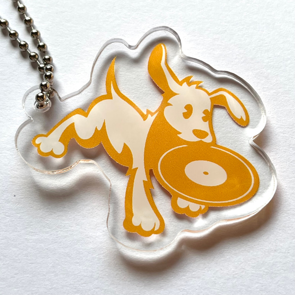 Record Dog Key Chain / Yellow / キーホルダー