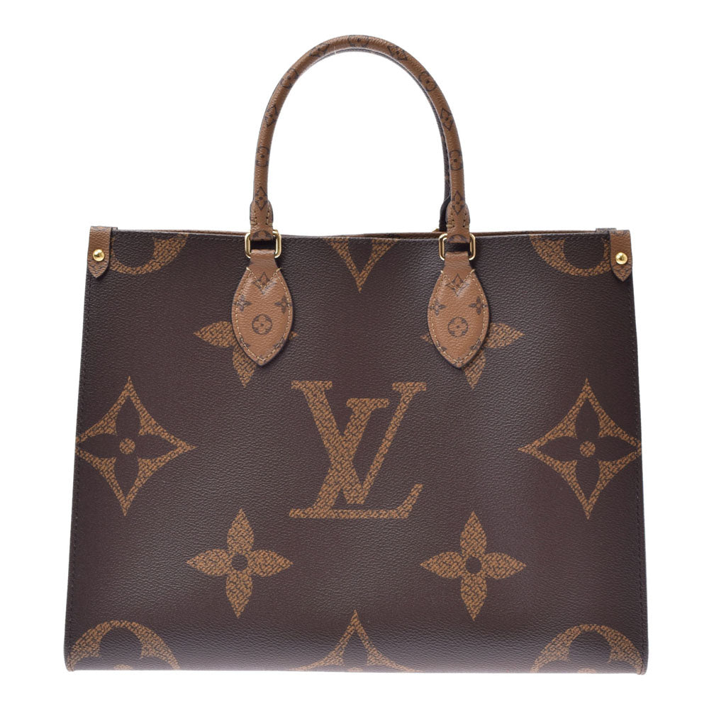 LOUIS VUITTON ルイヴィトン モノグラム リバース オンザゴーMM 2WAY ブラウン M45321 ユニセックス モノグラムキャンバス トートバッグ 新同 中古 