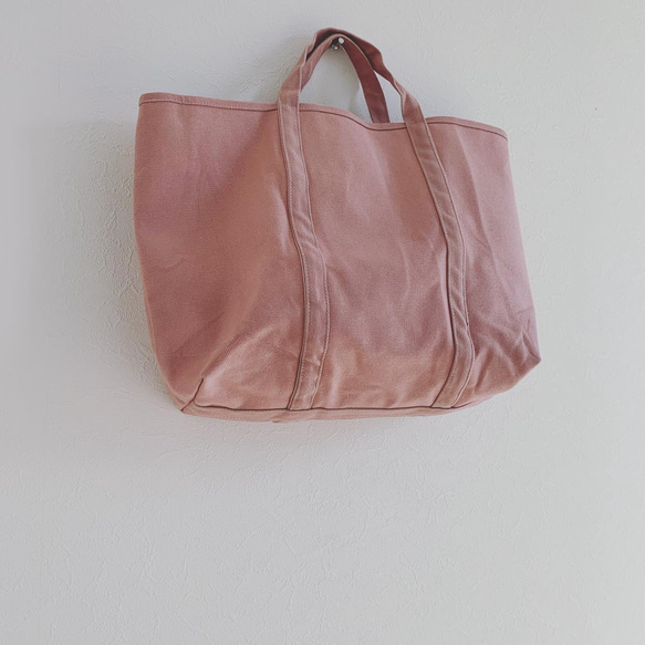 【A4対応】帆布　BASIC TOTE ( M ) くすみピンク