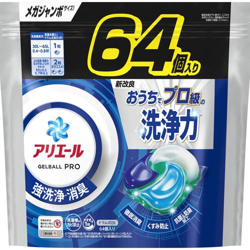 P&Gジャパン アリエールジェルボールプロ つめかえ用 メガジャンボサイズ ６４個