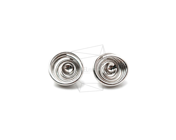 ERG-1042-R【2個入り】スワールピアス/Swirl Post Earrings/17mm X 17mm