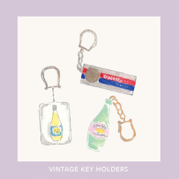 ミニ原画 vintage key holders