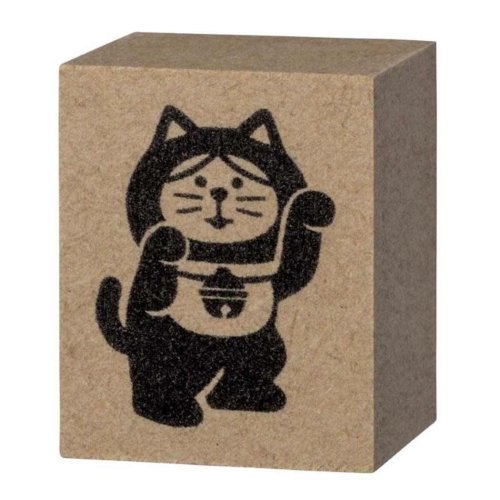 スタンプ FUKUMONOはんこ 踊る招き猫左手上げ デコレ かわいい お正月 グッズ